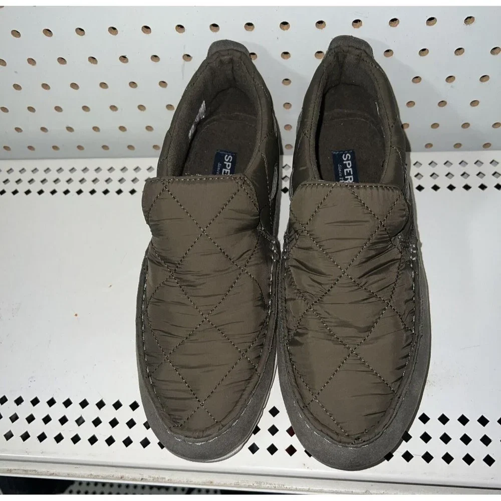 Sperry Moc-Sider Mens Nylon Slip On Casual Loafers Moccasins Size 9.5 M Green